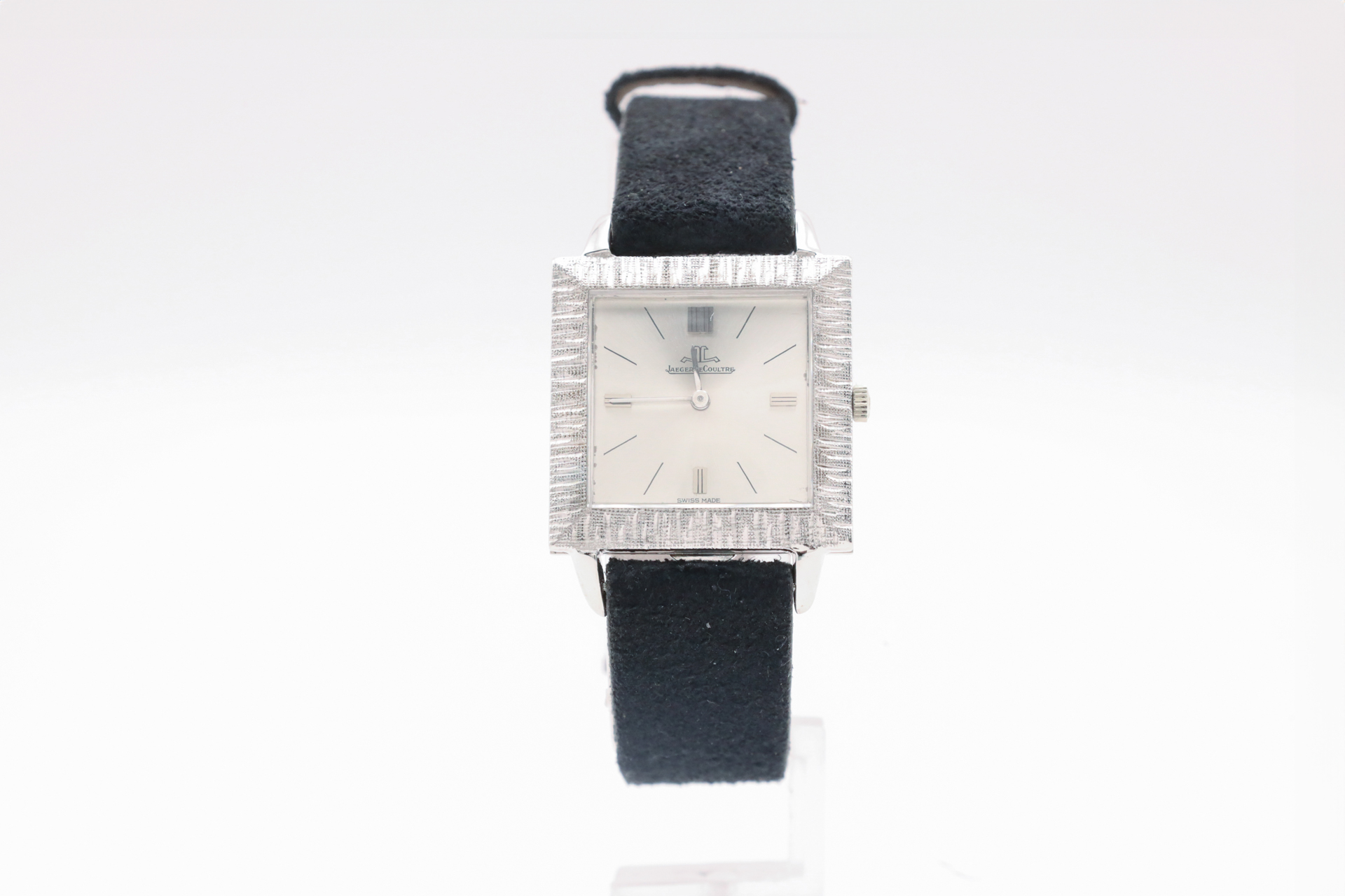 Vintage Jaeger-LeCoultre Woman Watch White Gold with Squared White Dial.